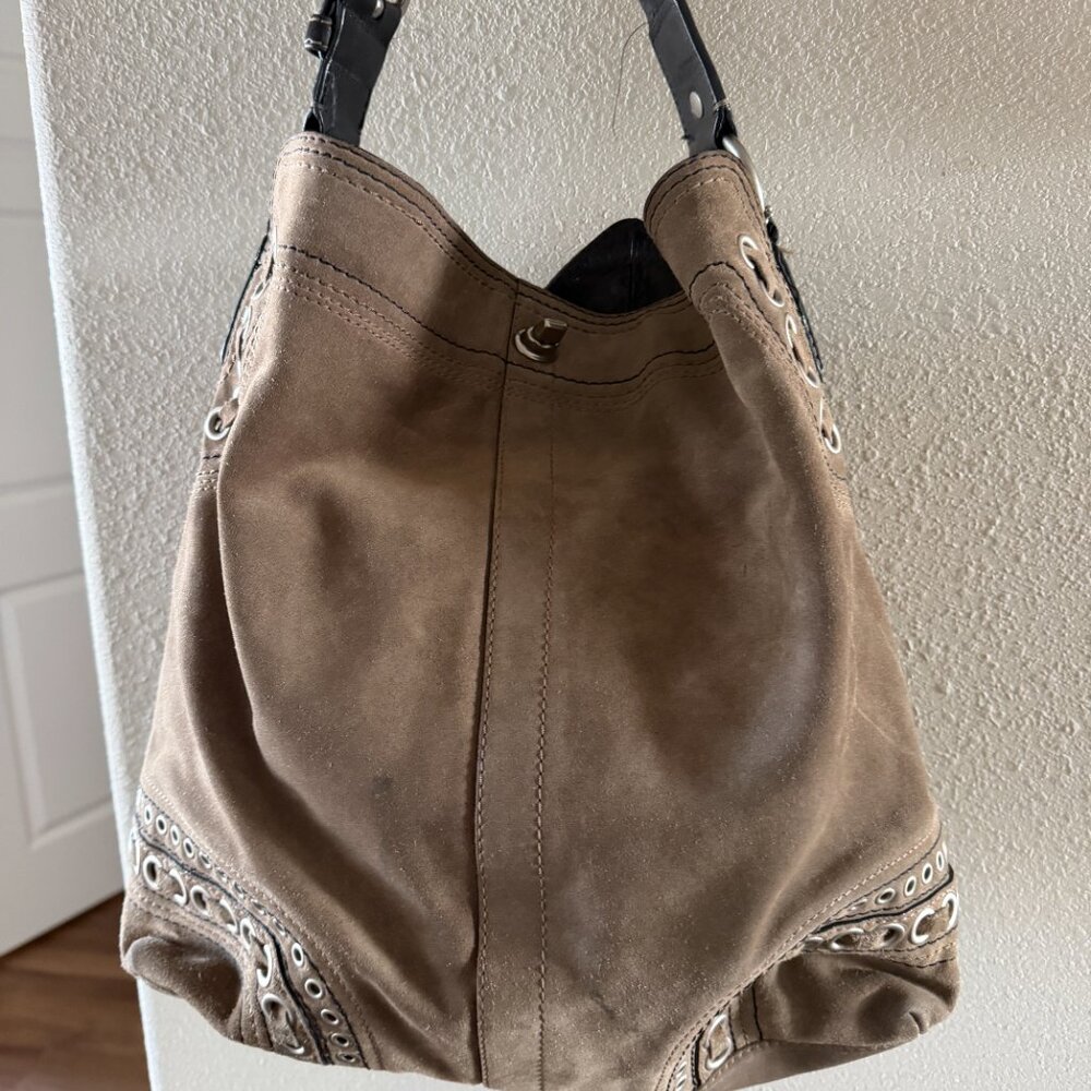 Coach Brown Suede Hobo Bag - Picture 2 of 5